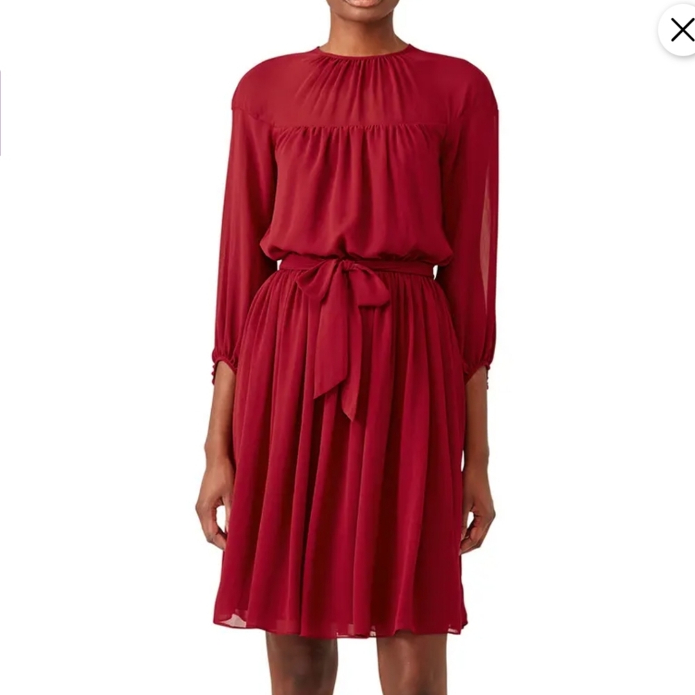 Slate & Willow S2 Dark Red Chiffon Dress